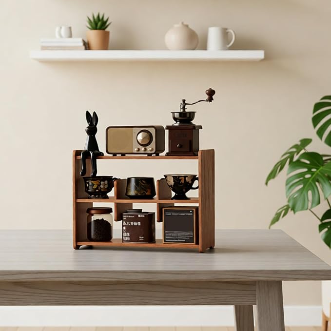 Coffee Cup Holder for Countertop Walnut Wood Coffee Mugs Holder for Kitchen Mug - Image 7