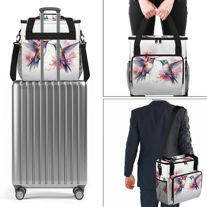 Hummingbird Coffee Maker Carring Bag, Large Insulated Storage Organizer Case - Image 7