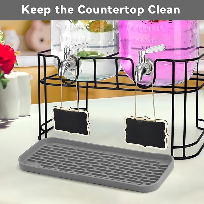 Drip Tray for Drink Dispenser, 1 Pack Gray Reusable Drip Pan for DD&HAPP Glass - Image 7