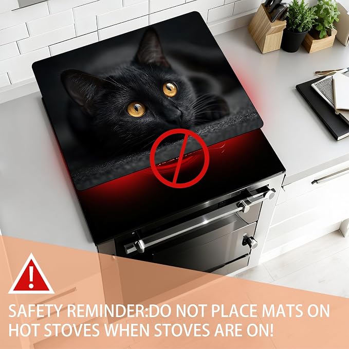 28"x20" Anti-Slip Electric Stove Top Cover Cat Foldable Heat-Resistant Glass - Image 6