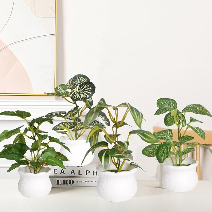 Yoratee Small Artificial Plant 6PCS Fake Plant Greenery Cute Potted Indoor Faux - Image 6