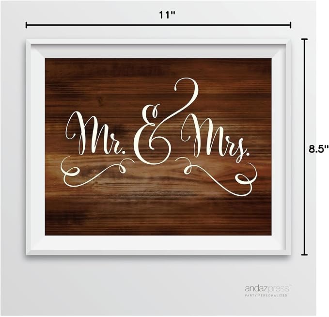 Andaz Press Wedding Party Signs, Rustic Wood Print, 8.5-inch x 11-inch - Image 7