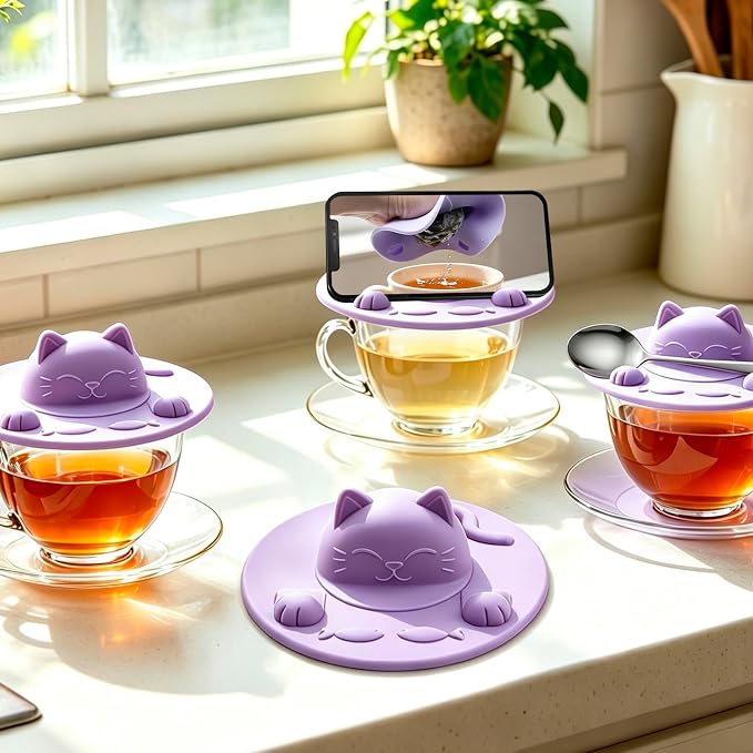 4 Pcs Tea Bag Holder & Squeezer 4 Inch SiliconeTea Bag Squeezer Dishwasher Safe - Image 7