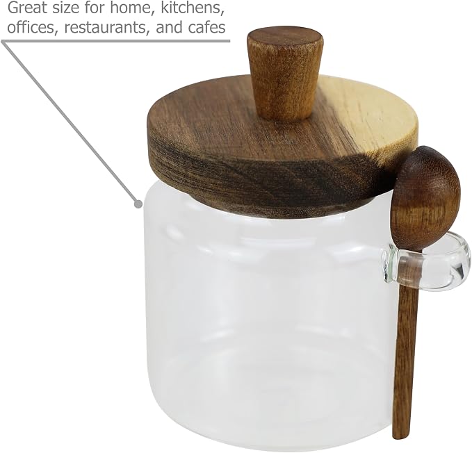 EIKS Glass Jars with Wooden Lids and Scoop, Airtight Food Storage Containers - Image 7