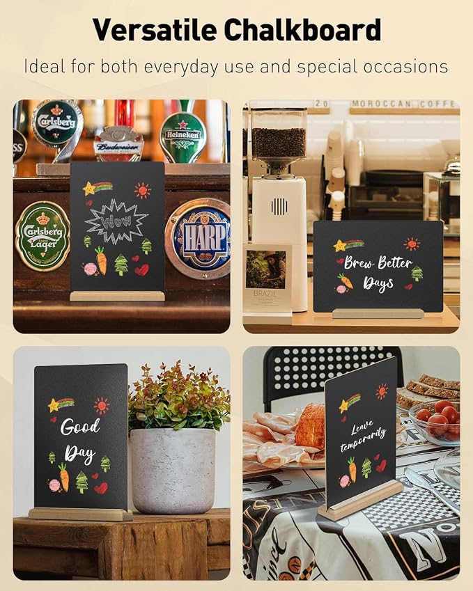 Uniclife A4 Tabletop Chalkboard Sign - Image 8