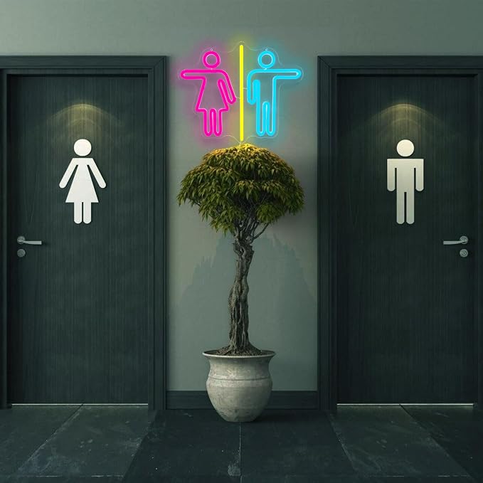Restroom Neon Signs for Wall Decor Bathroom Neon Sign Dimmable LED Powerd - Image 7