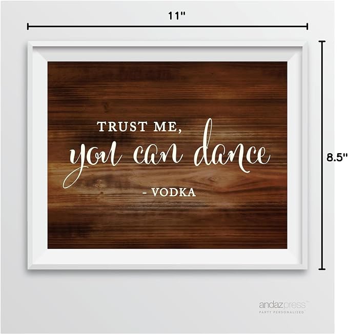Andaz Press Wedding Party Signs, Rustic Wood Print, 8.5-inch x 11-inch - Image 7