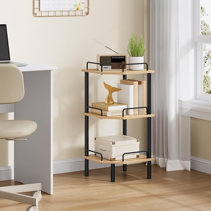 Tajsoon Corner Shelf Stand, 3 Tier Industrial Corner Shelves, Corner Shelving - Image 9