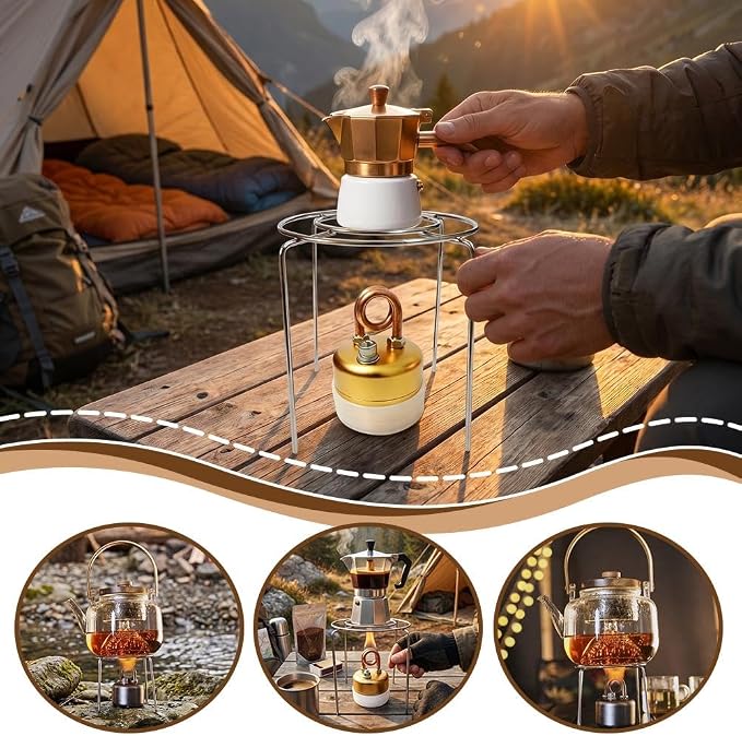 Mini Alcohol Stove, Lightweight Brass & Aluminum SpiritBurner - Image 9