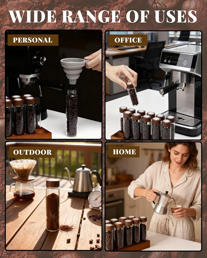 12 Pcs Single Dose Coffee Bean Storage Tubes, Coffee Bean Container - Image 7