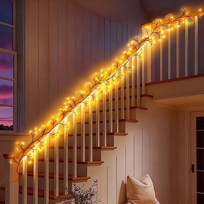 Willow Vine Lights for Window Frame: 7.9Ft Decorations Willow Vine Fairy Lights - Image 9