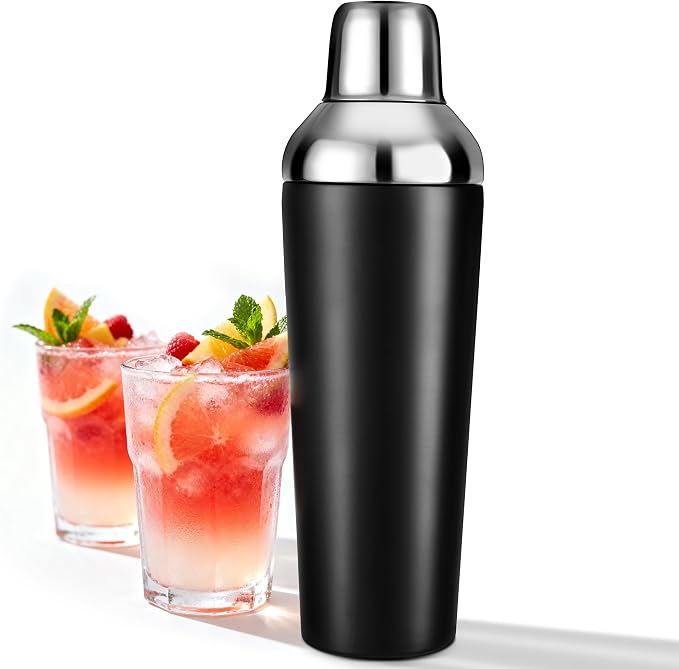 Etens Insulated Cocktail Shaker Black - 23oz Double Wall Vacuum Stainless Steel - Image 7