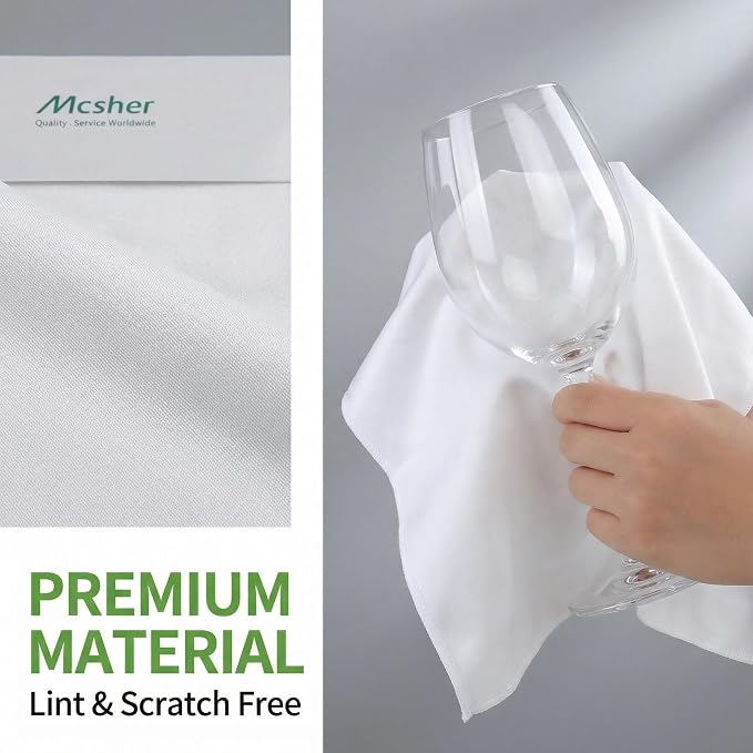 Mcsher Wine Glass Polishing Cloths, Microfiber Polishing Rags - Image 9