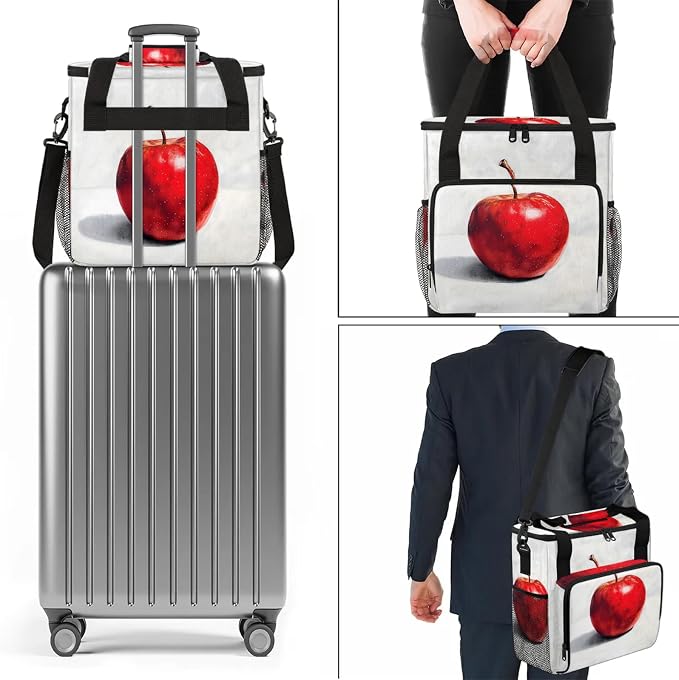 Fruit Red Apples Coffee Maker Carring Bag, Large Insulated Storage Organizer - Image 7