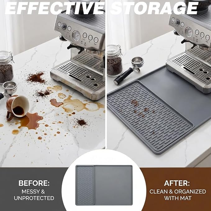 Caketime 2 In 1 16"x20" Silicone Coffee Bar Mat Accessories - Image 6