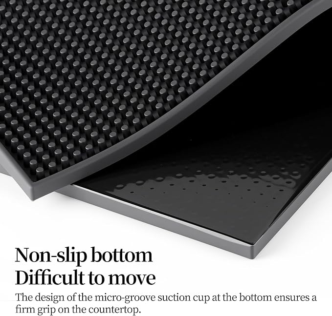 Bar Mats 6"x12" 1 Pack Small Black, Countertop Coffee Mat - Image 8