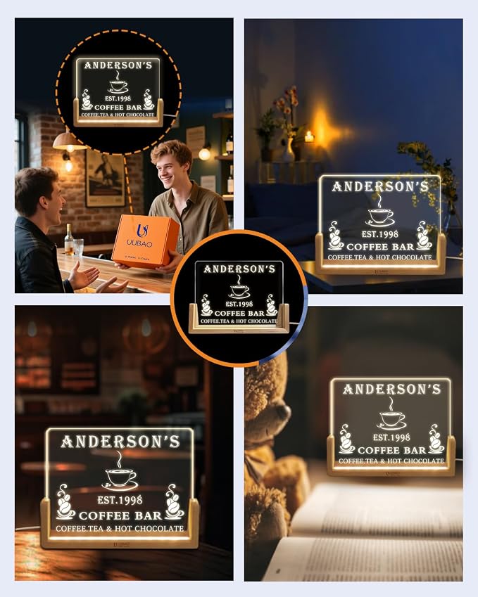 Personalized Bar Signs with Name Customized Home Coffee Bar Mini Bar Sign Gifts - Image 7
