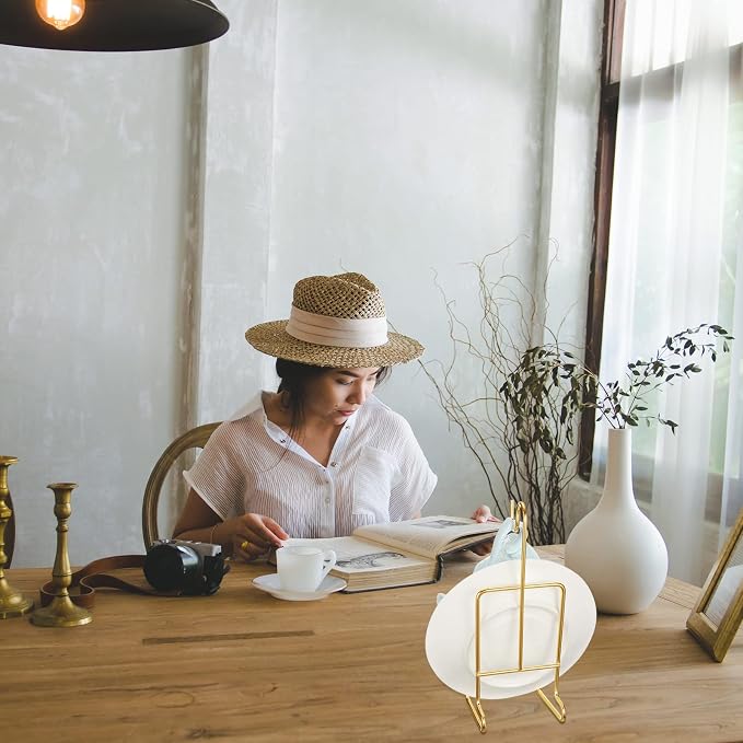 8 Pieces Tea Cup and Saucer Display Stand Holder Metal Cup Saucer Holder Pack - Image 7