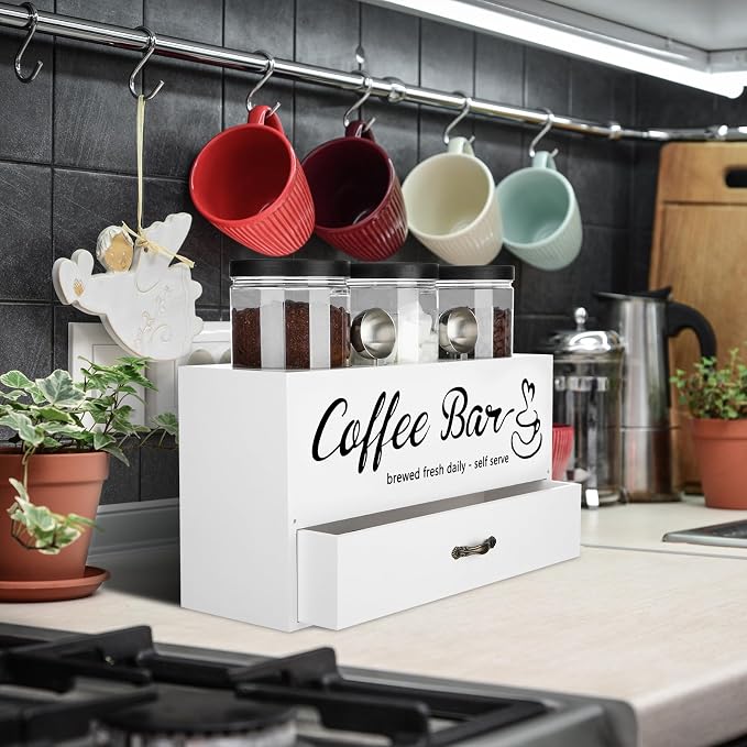 3 Pcs Coffee Bar Containers Set Include Coffee Sugar Container - Image 6