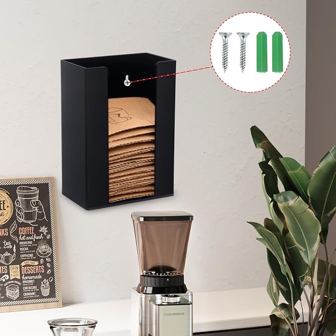 2Pack Coffee Cup Sleeve Holder, Acrylic Cup Sleeve Organizer Black Vertical - Image 5