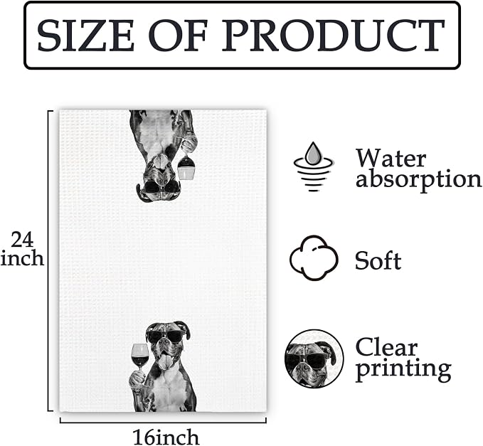 Boxer Dog Gifts Wine Kitchen Towels, Gifts - Image 7