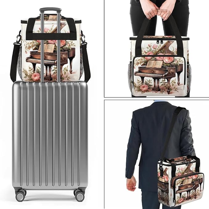 Piano Coffee Maker Carring Bag, Large Insulated Storage Organizer Case Tote Bags - Image 7