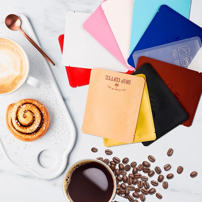 100 PCS Drip Coffee Bag with Coffee Filter Paper Bag Aluminum Foil Hanging Ear - Image 6