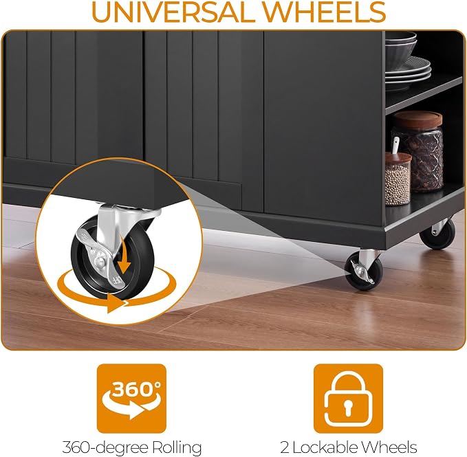 Yaheetech Rolling Kitchen Island Cart - Image 9