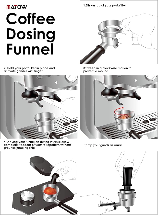 54mm Espresso Dosing Funnel, MATOW Stainless Steel Coffee Dosing Ring Compatible - Image 9