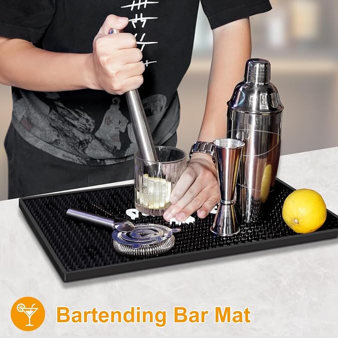 Lexenic Cheers Bar Mat for Home Bar, Retro Quick-Drying Water-Draining Rubber - Image 7