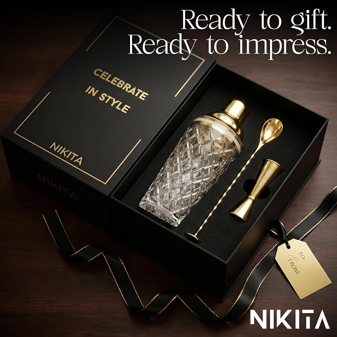 Nikita Cocktail Shaker, 5-Piece Martini Shaker & Bartender Kit - Image 7