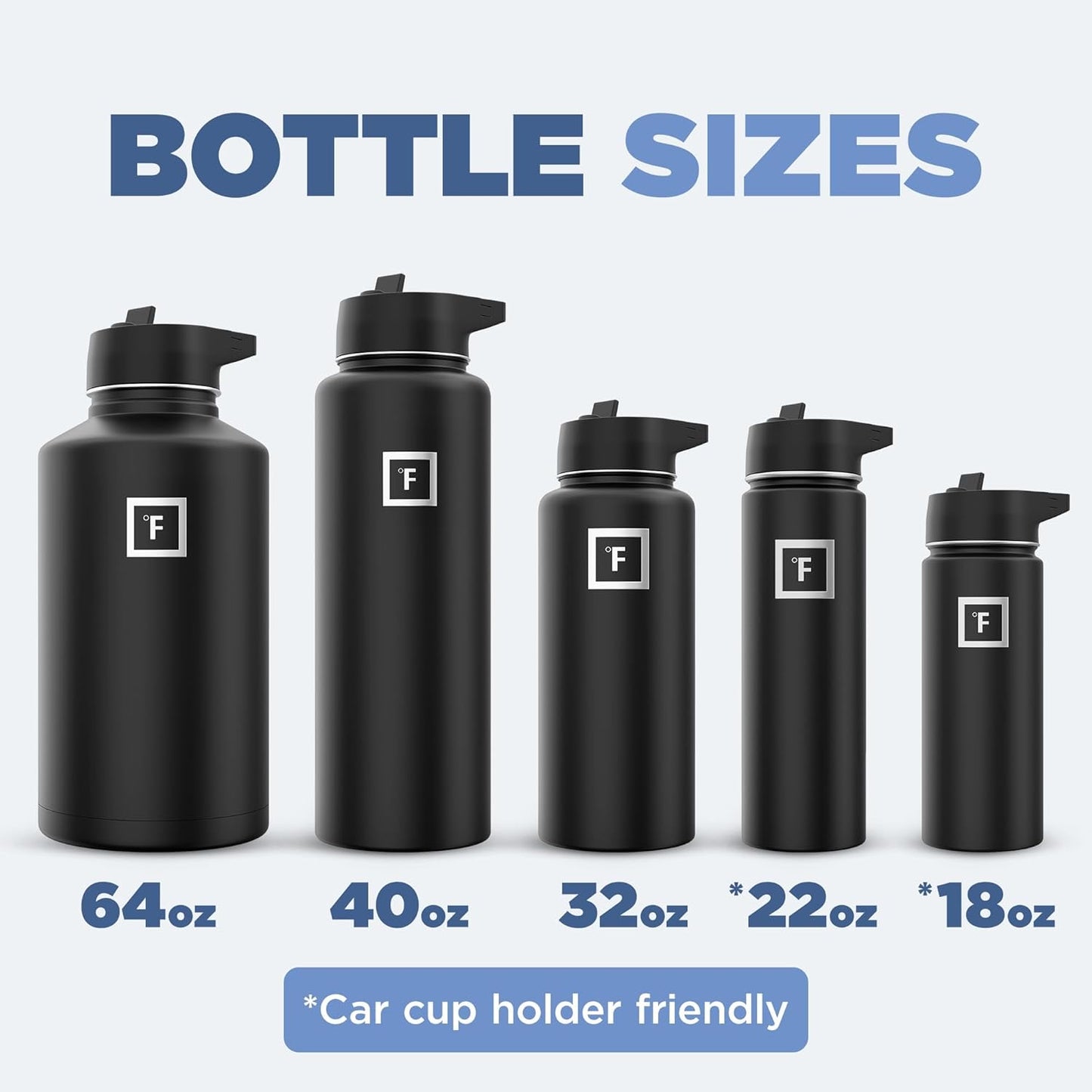IRON °FLASK Camping & Hiking Hydration Flask with 3 Lids - Stainless Steel, Double Walled & Vacuum Insulated Water Bottle - Leak Proof & BPA Free (Cotton Candy, Straw - 40 oz)