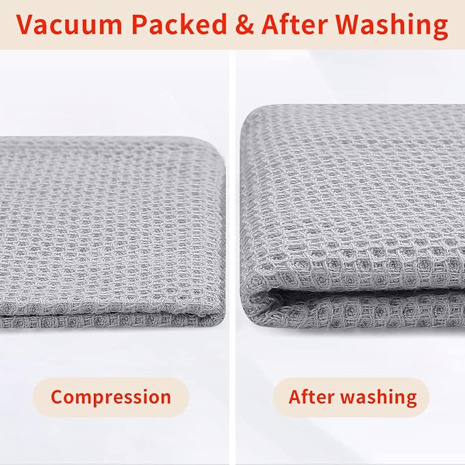 Homaxy 100% Cotton Oversized Waffle Weave Kitchen Dish Towels, Ultra Soft - Image 8