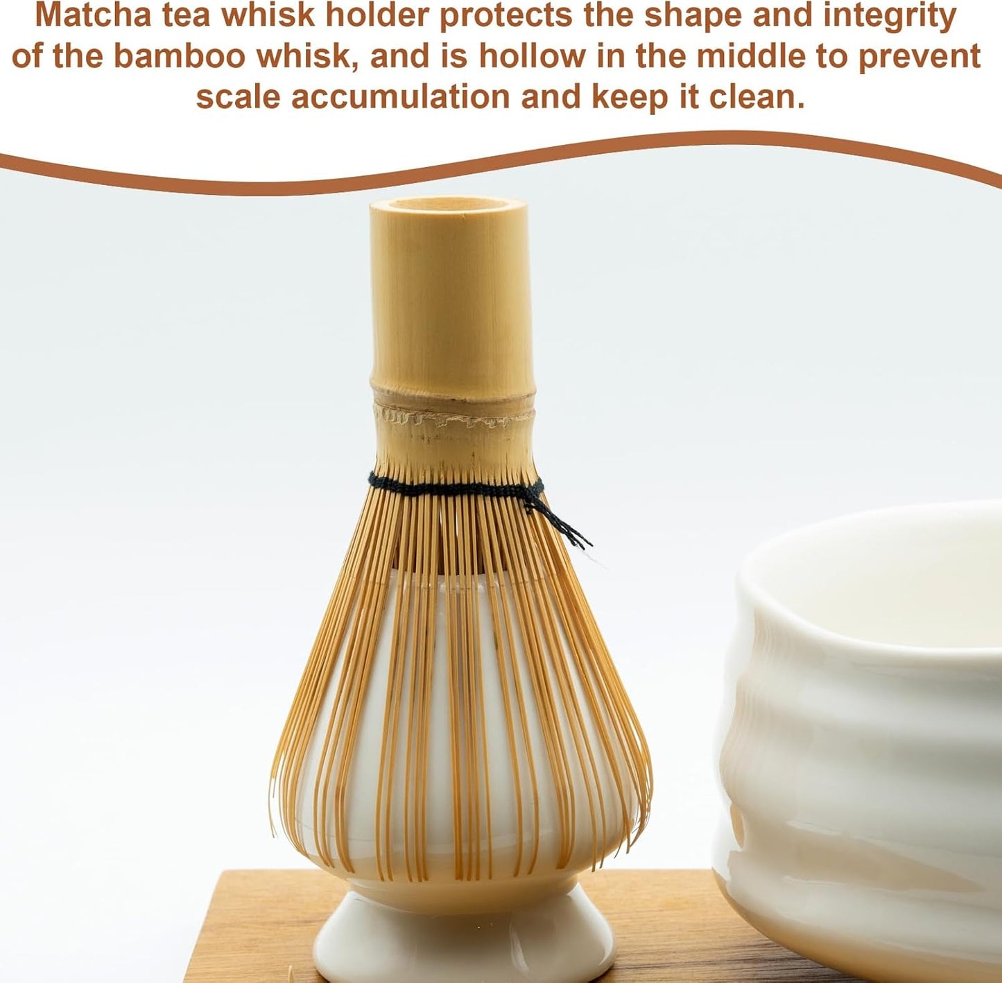 HARFINGTON Ceramic Chasen Stand 70mm Matcha Whisk Holder Teas Set Whisks Stand Traditional Matcha Tea Chasen Holder Tea Set Accessories for Tea Tasting, Cyan