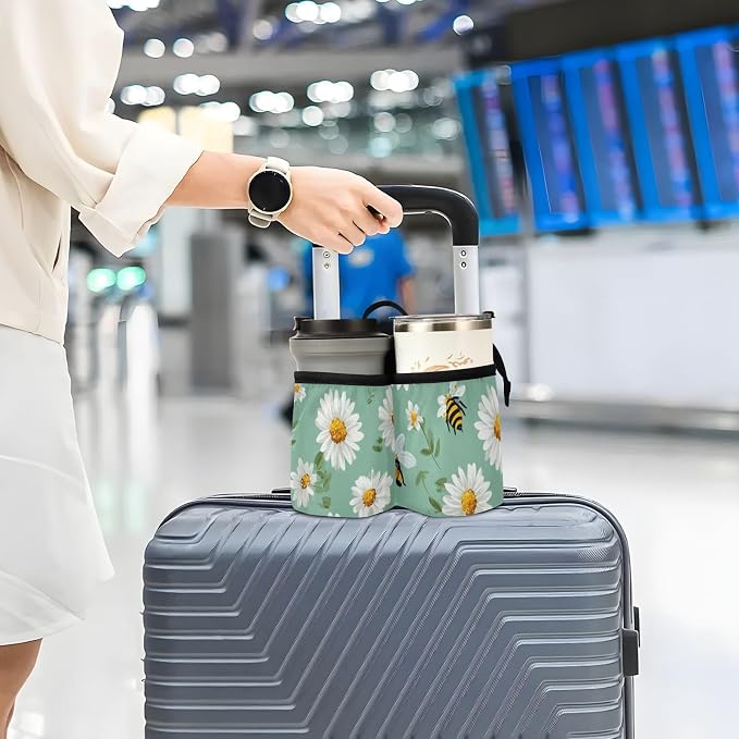 Luggage Cup Holder for Suitcases Free Hands Suitcase Cup Holder Travel Luggage - Image 6