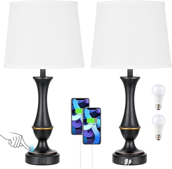 Seealle Upgraded Touch Lamps for Bedrooms Set of 2 - Image 7