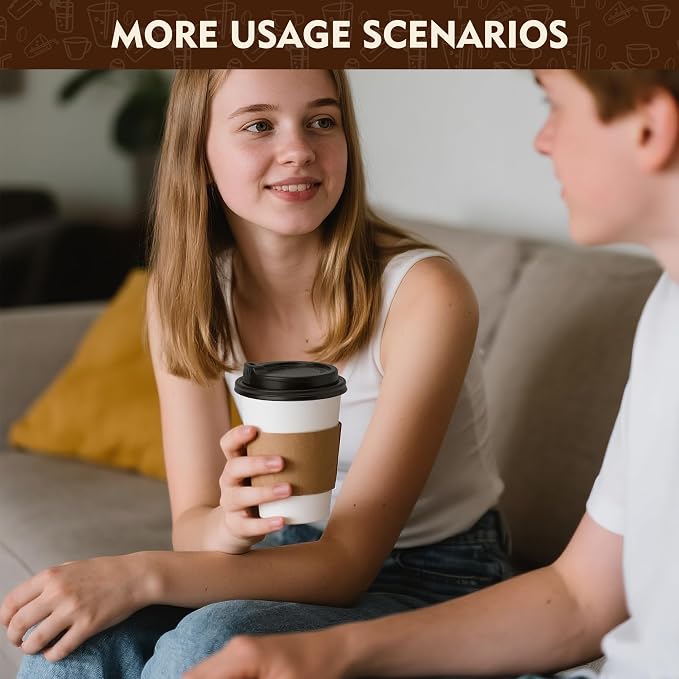 YEEHAW 12 oz 100 Pack Disposable Paper Coffee Cups - Image 6