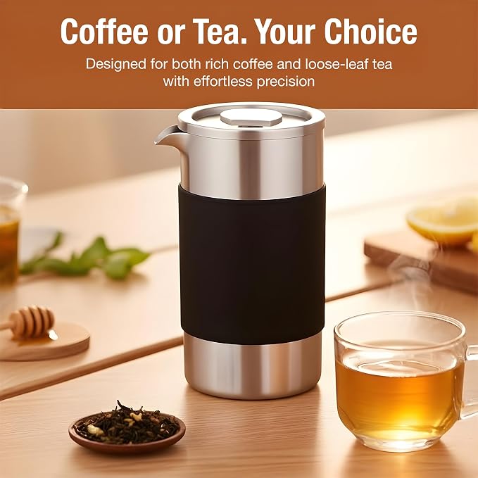 Small French Press Coffee Maker Set - 12 oz | Portable Travel French Press - Image 9