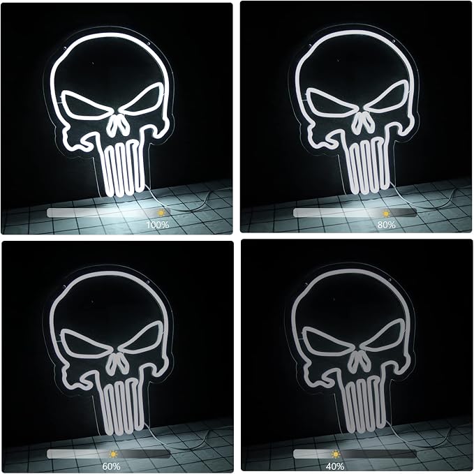 Skull Punisher Neon Signs for Wall Decor Punisher Logo Neon Lights for Bedroom - Image 6