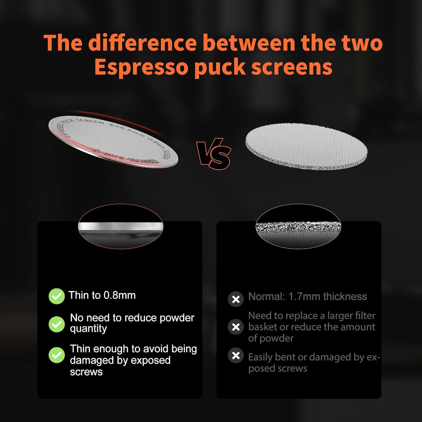 MHW-3BOMBER 53mm Espresso Dosing Funnel & Puck Screen Set, Magnetic Dosing Rring & Reusable Filter kit Compatible with 53mm Bottomless Portafilter, Coffee Dosing Ring with Eppresso Puck DR7014-OS
