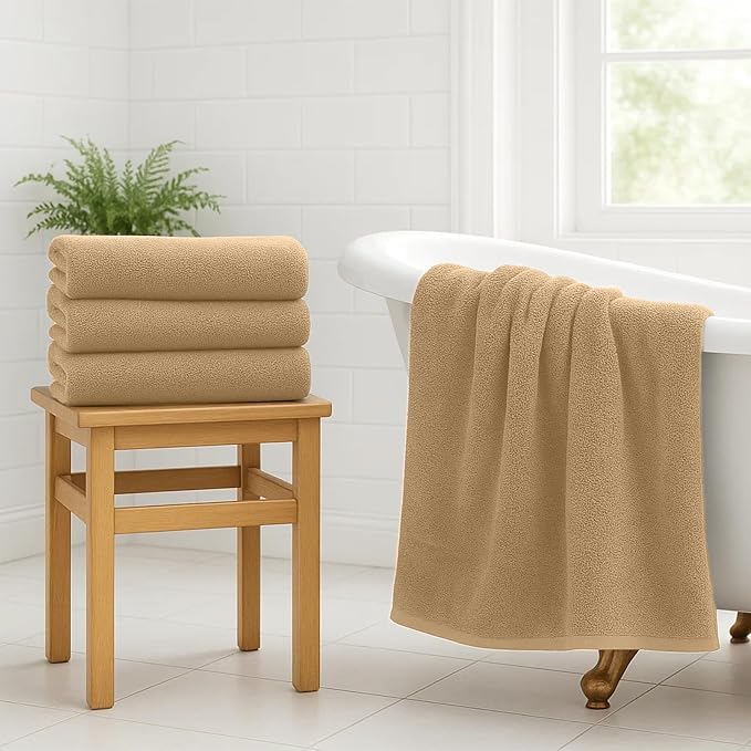 RIVERSIDE 100% Ring-Spun Cotton Bath Towels Set of 4 22 x 44 - Image 7