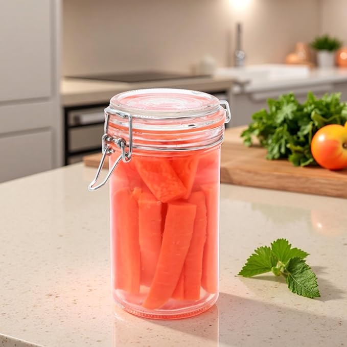 Flrolove 16 oz Glass Jars with Airtight Lid, Glass Storage Jars, Airtight Glass - Image 7