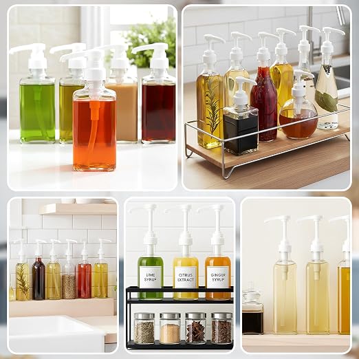 10 Pcs Coffee Syrup Pumps with Tip Covers, Compatible with Monin 750ml Glass - Image 7