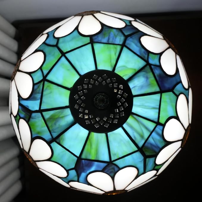 Tiffany Lamp Stained Glass Table Lamp 12X12X18 Inches Chrysanthemum Style - Image 9