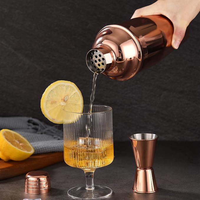 LUCKYGOOBO Cocktail Shaker, 24 oz Martini Shaker, Food Grade Stainless Steel - Image 7