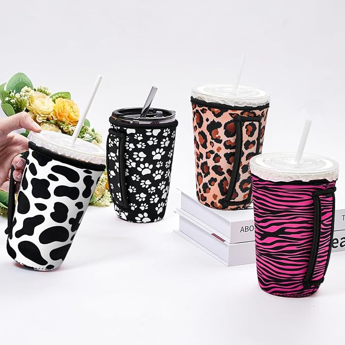 4 Pack Iced Coffee Sleeve, reusable Neoprene Cup Sleeves Suitable - Image 7