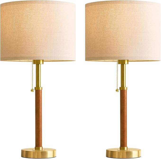 G-SAFAVA 22" Wood Table Lamps Mid Century Modern Lamp - Image 9