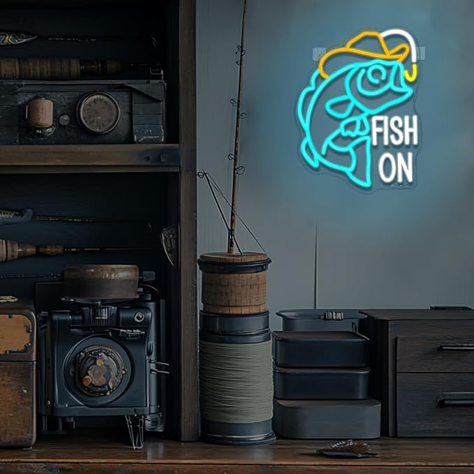 Fish On Neon Sign Dimmable Go Fishing Neon Light Sign - Image 7
