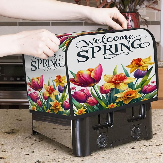 Spring Yellow Flowers Toaster Cover 4 Slice Wide Slot Washable Appliance Covers - Image 7