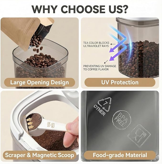 Leezmark 2 Pack Airtight Coffee Canister - Image 7
